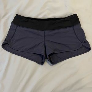 Lululemon Run Speed Shorts Stripe Sz 10 EUC